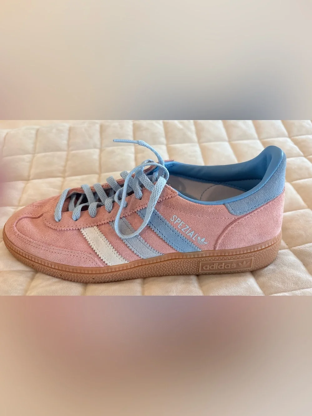 adidas Handball Spezial Semi Pink Spark Blue IG1974 Women Size 8.5 Suede Retro